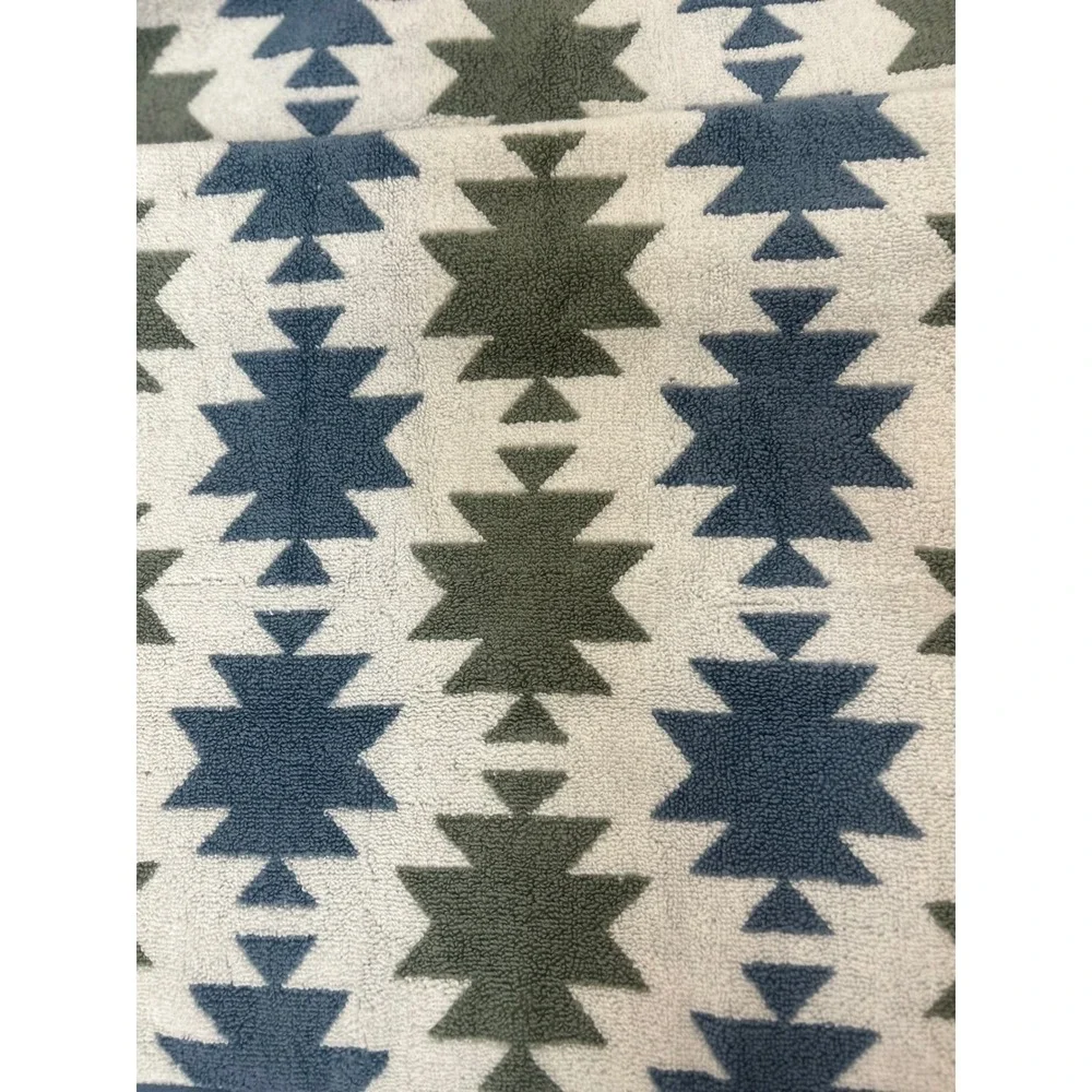 Wrangler 2 Pack Hand Towels Blue Olive Green Southwestern Geometric Pattern NWT